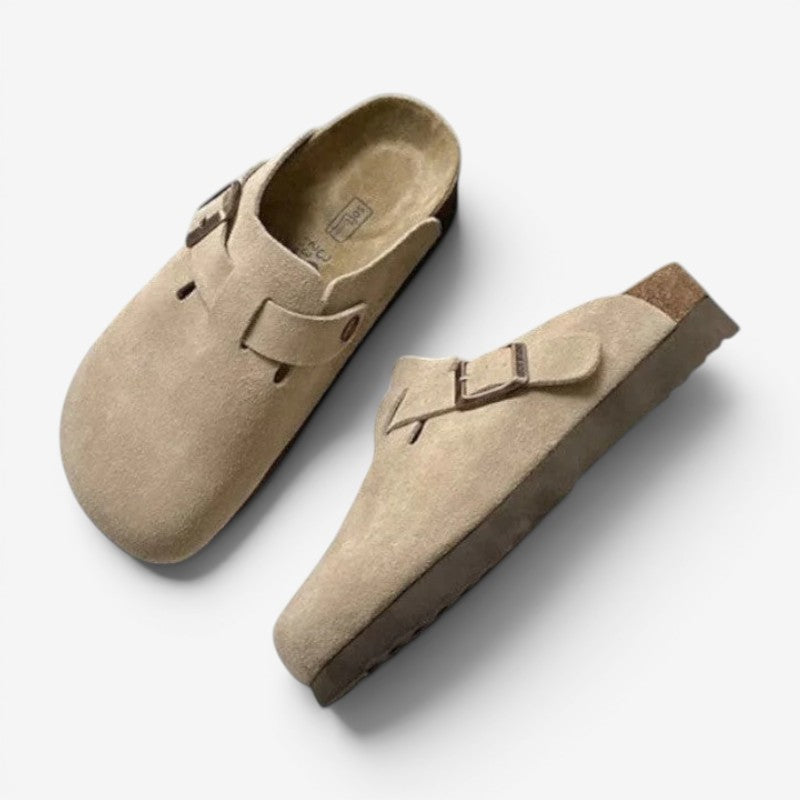 Women's Round Toe Clogs with Buckle Detail