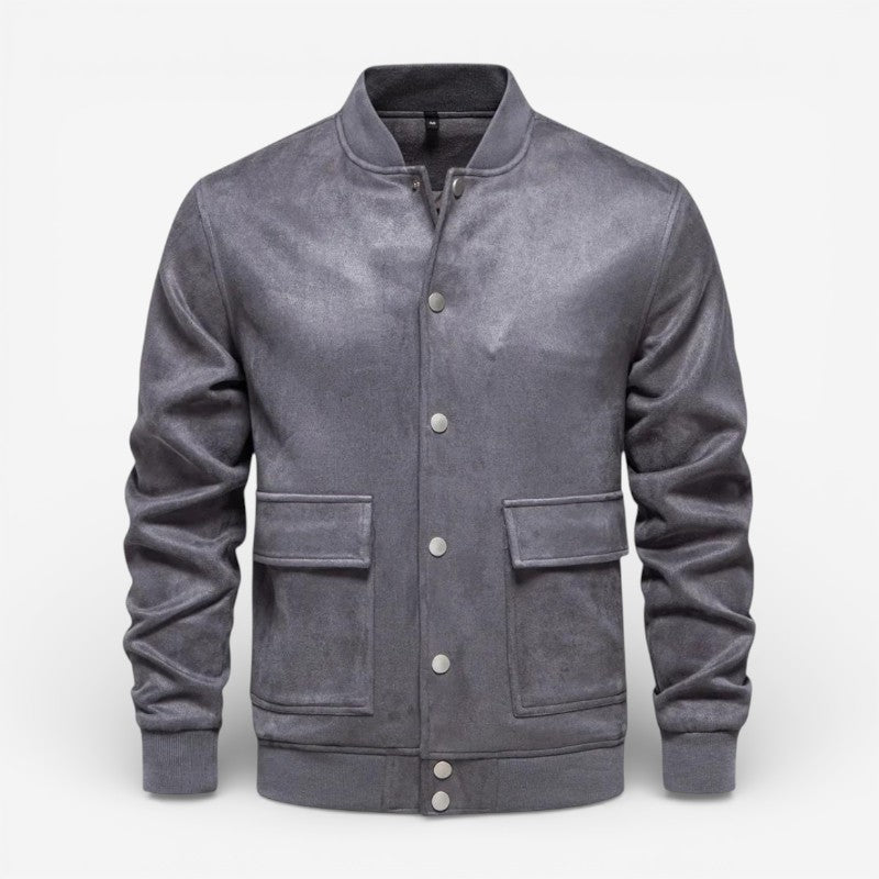 Michael – Long Sleeve Bomber Jacket With Buttons And Pockets