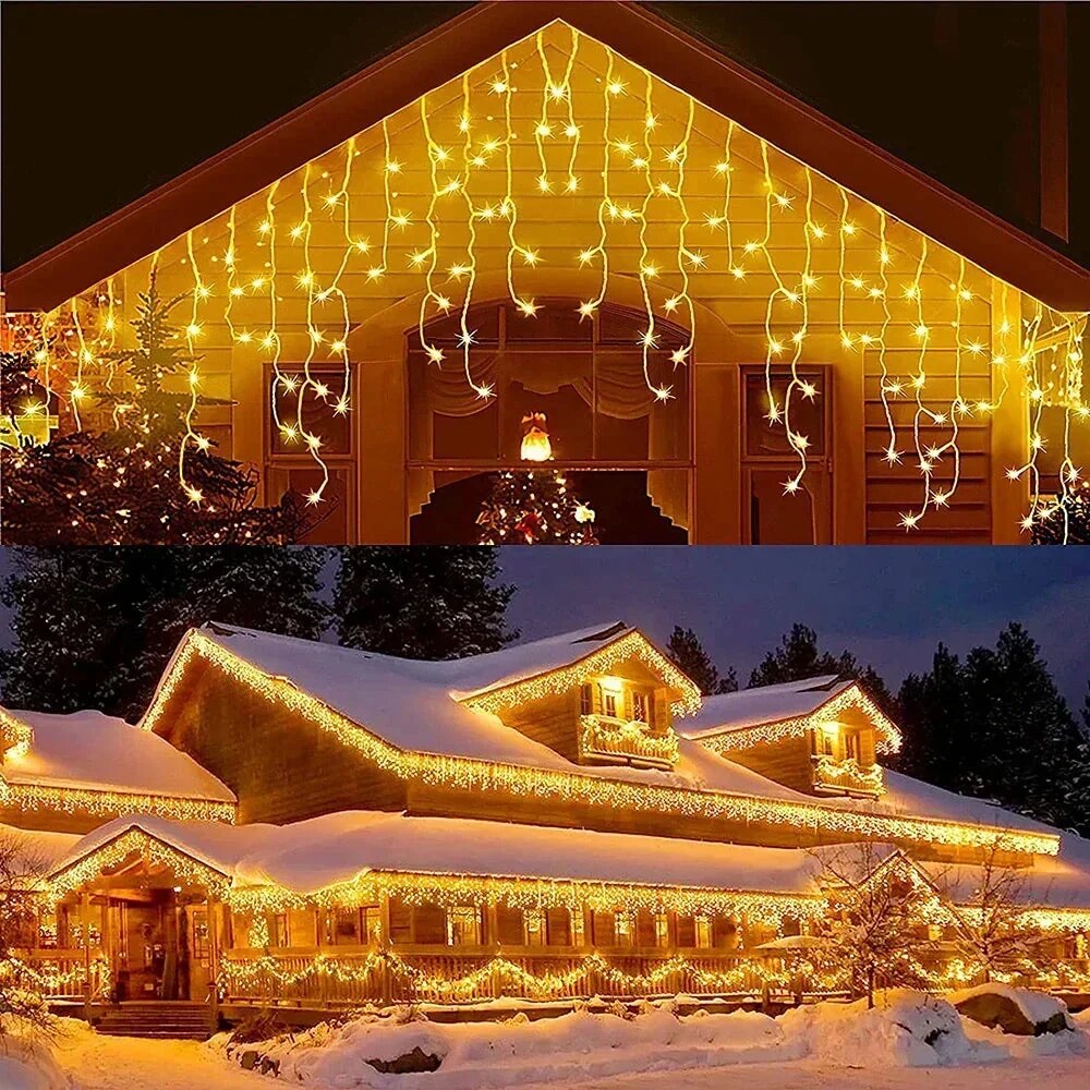 IcicleGlow – Propojitelné LED světelné závěsy s 8 režimy svícení