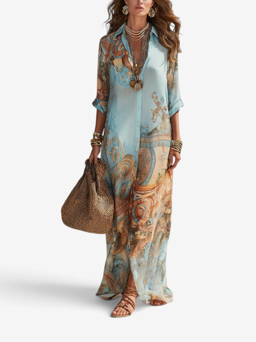 Robe longue fluide pour femme