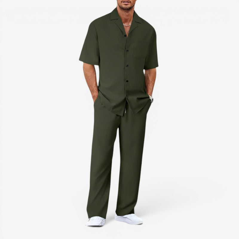 Completo casual da uomo in 2 pezzi con tasche