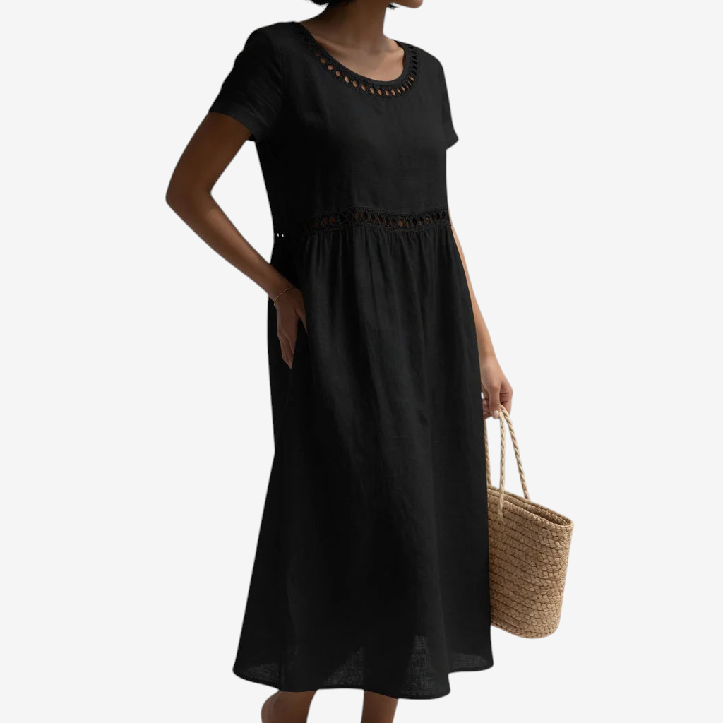 Vestido de verão bordado para mulher