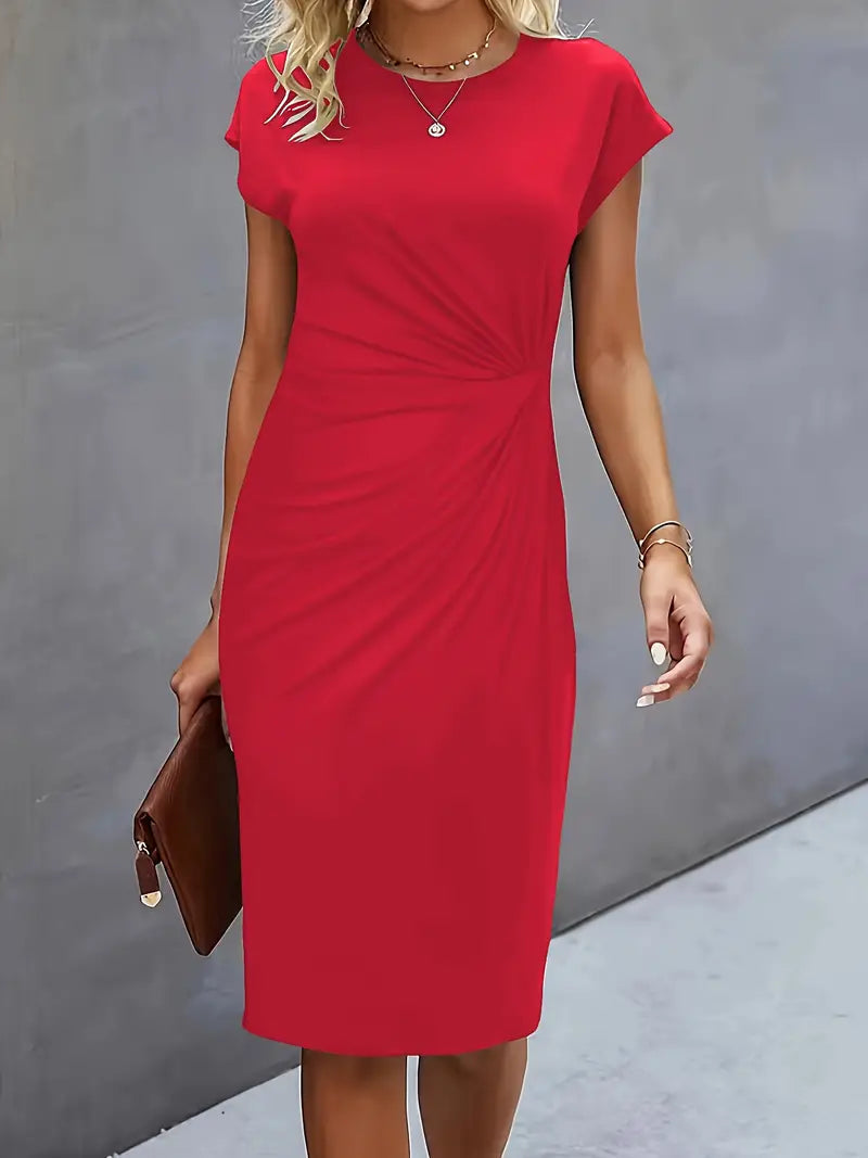 Madison – Robe sans manches à col rond et coupe ajustée