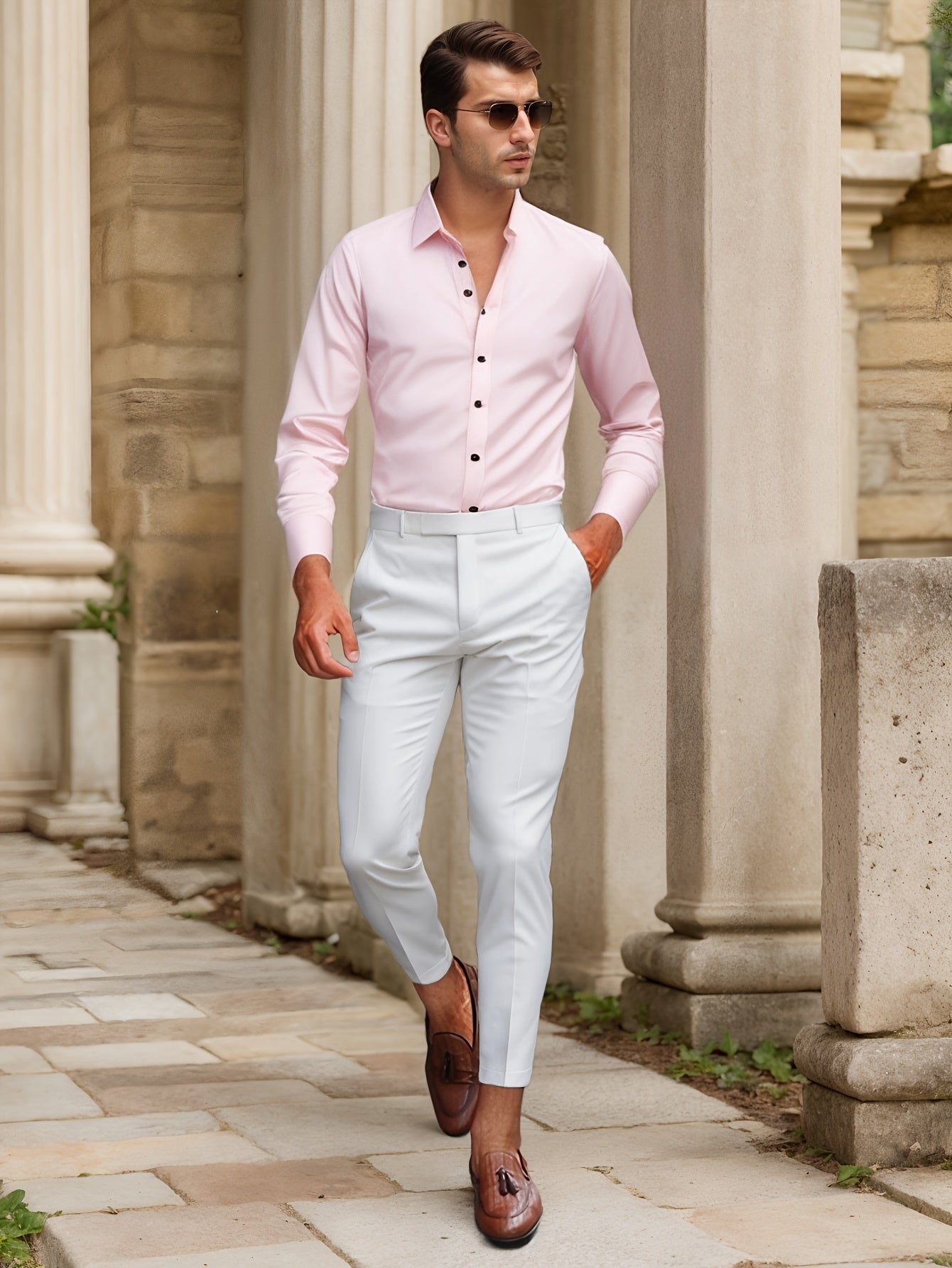 Luca - Slim Fit Shirt with Striped Collar