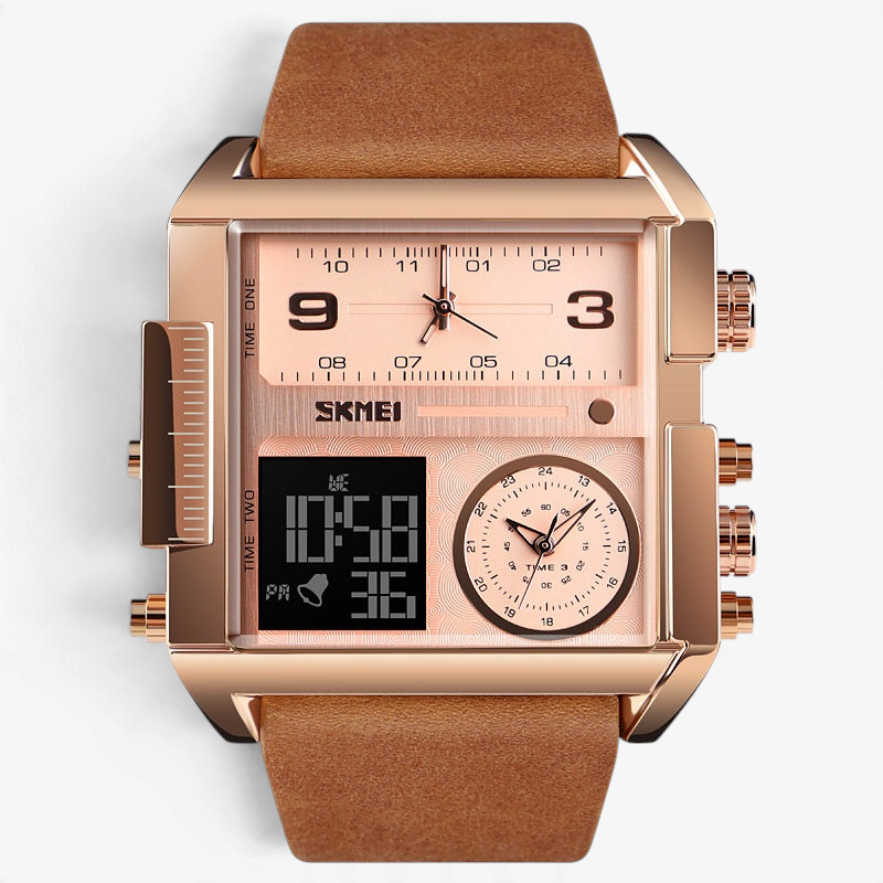 ChronoTwin - Reloj de doble movimiento con esfera extragrande de 50mm