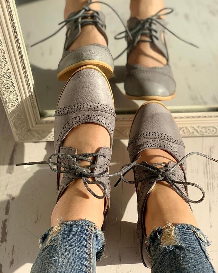 Isabella - Pantofi Oxford eleganți cu toc înalt și design cu șireturi