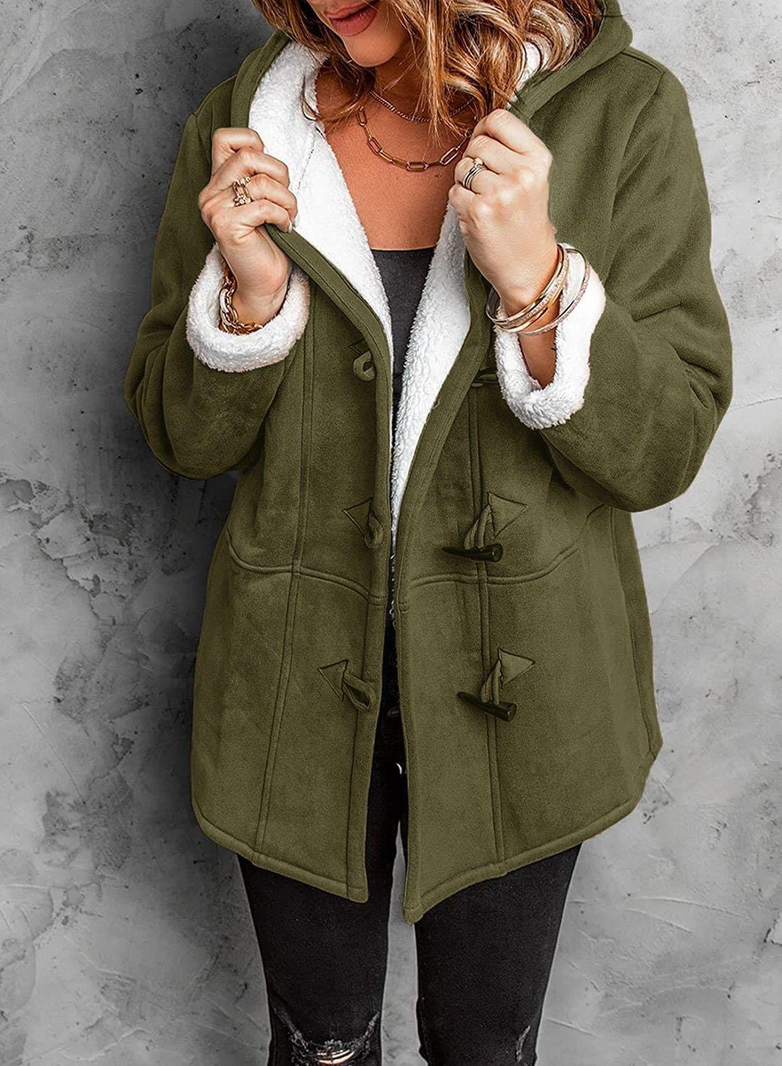 Luna - Giacca con cappuccio in stile classico con design elegante a bottoni e calore accogliente
