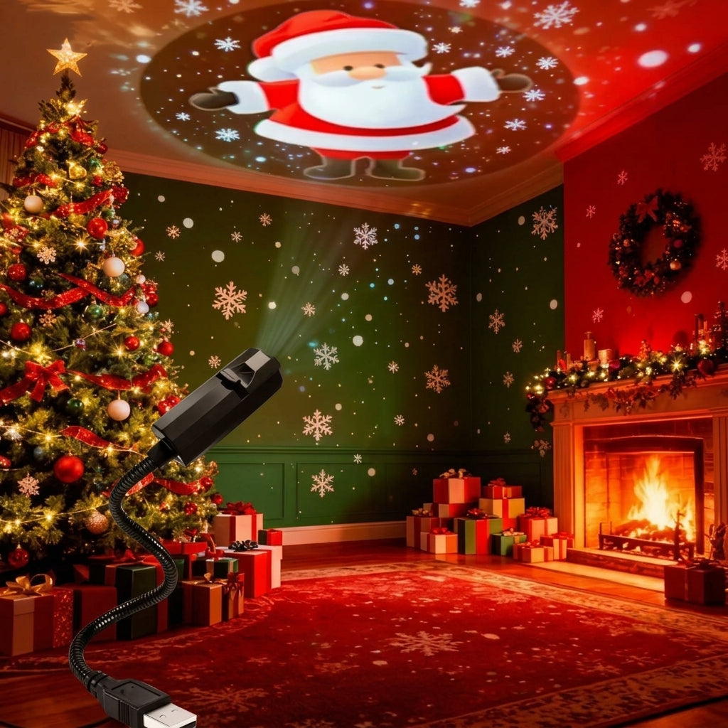 FestiProject - LED Projector With Deer And Snowflake Patterns
