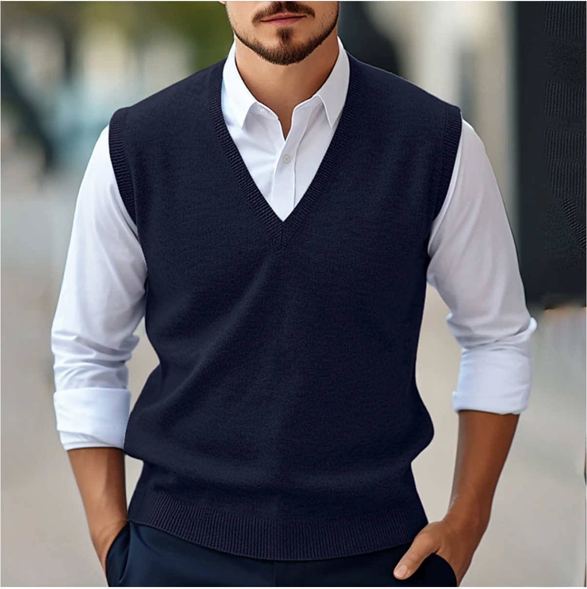 Jake - Minimalist knitted vest without sleeves