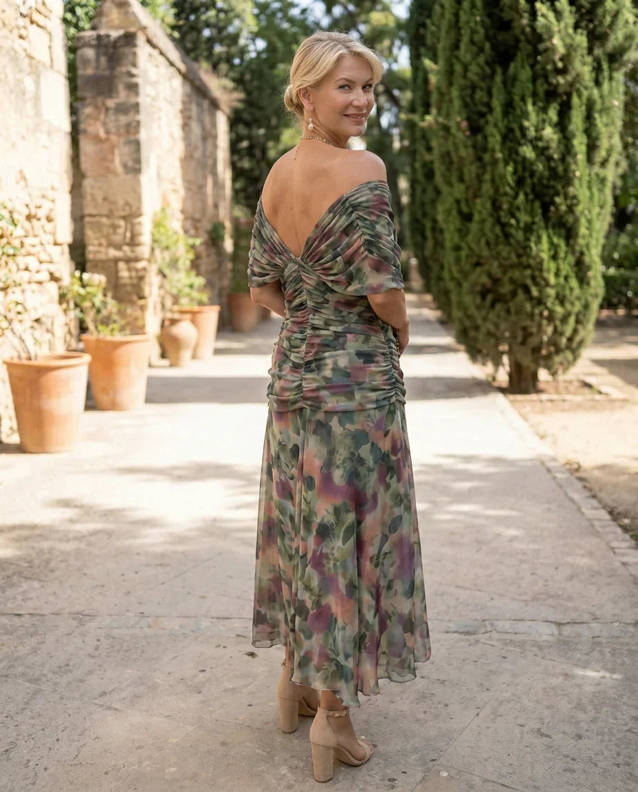 Elegant Maxi Dress with V-Neck Design