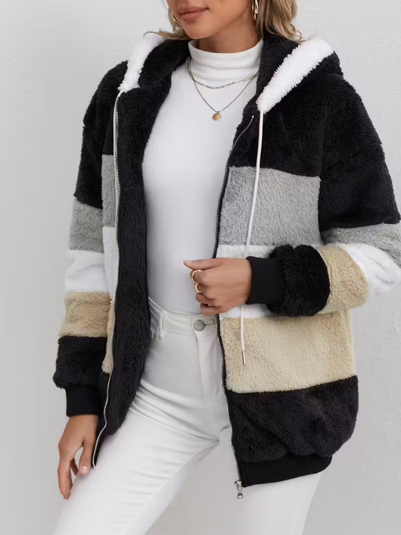 TeddyHood – Fluffy Fleece Vest with Full-Length Zipper and Hood