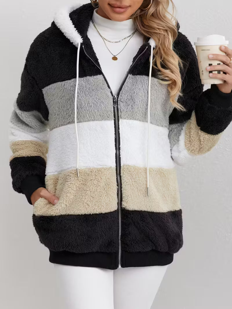 TeddyHood – Fluffy Fleece Vest with Full-Length Zipper and Hood