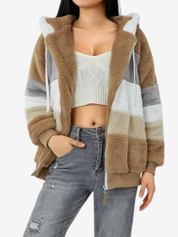 TeddyHood – Fluffy Fleece Vest with Full-Length Zipper and Hood