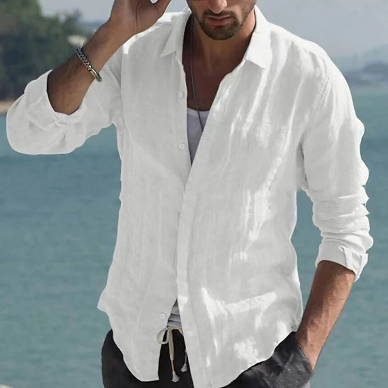 Luke - Cămașă casual cu nasturi și mâneci lungi