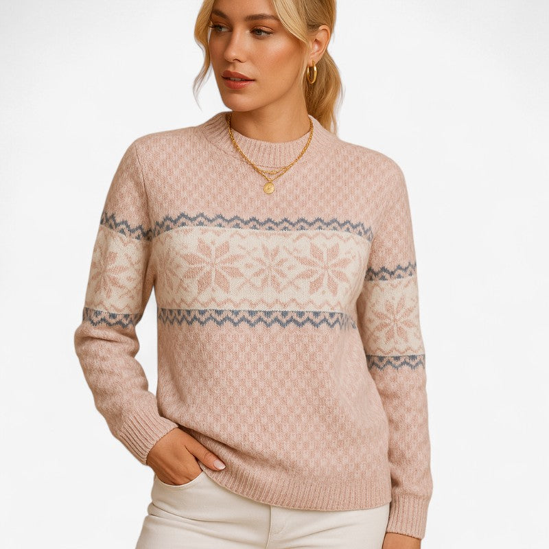 Femke – Maglione a Collo Alto con Motivo Fiocco di Neve