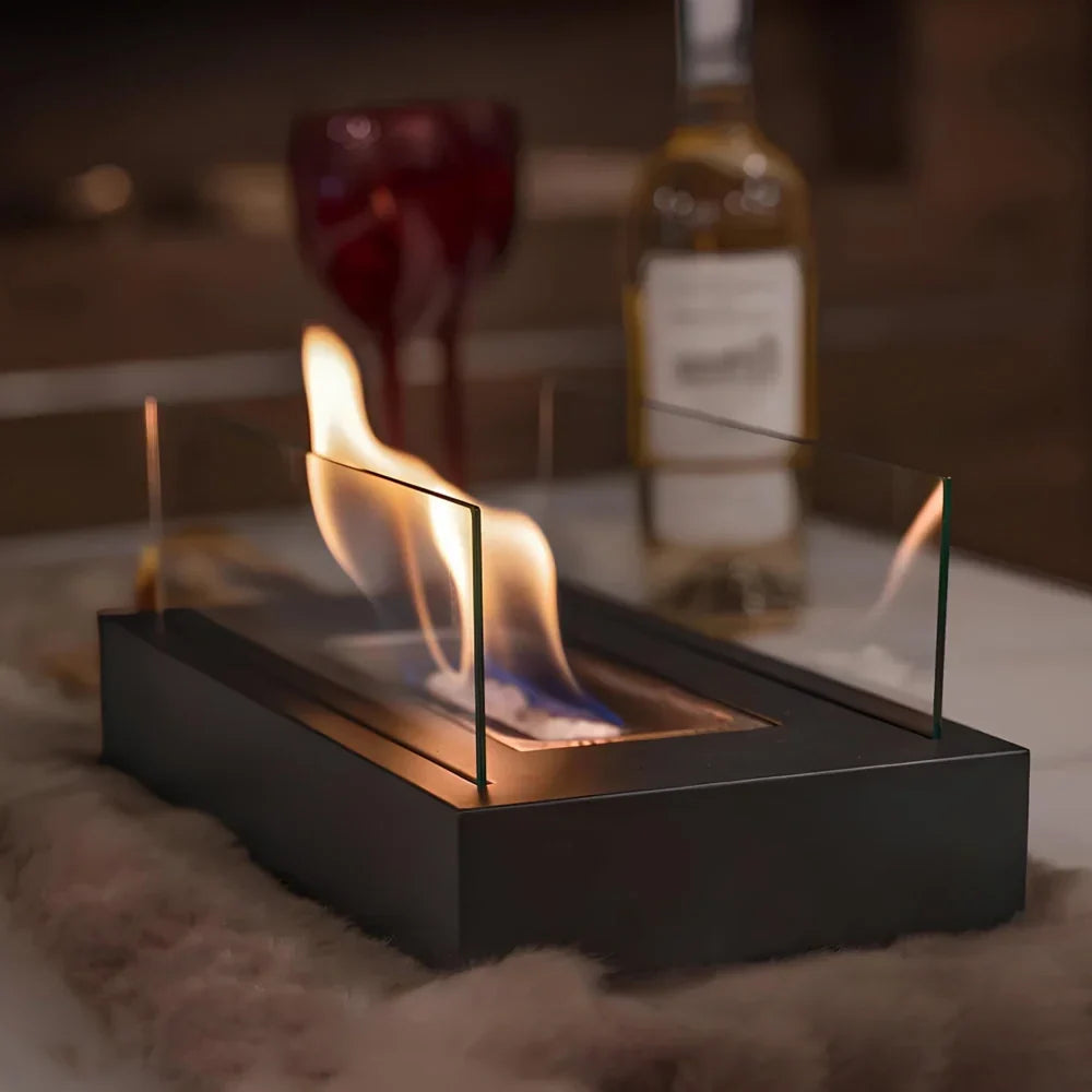 TableFlame - Stolní krb s panely z tvrzeného skla