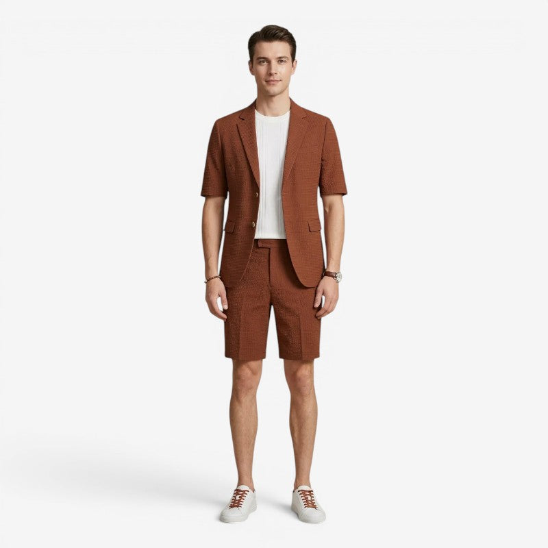 Men's 2-Piece Short Sleeve Blazer and Trouser Set