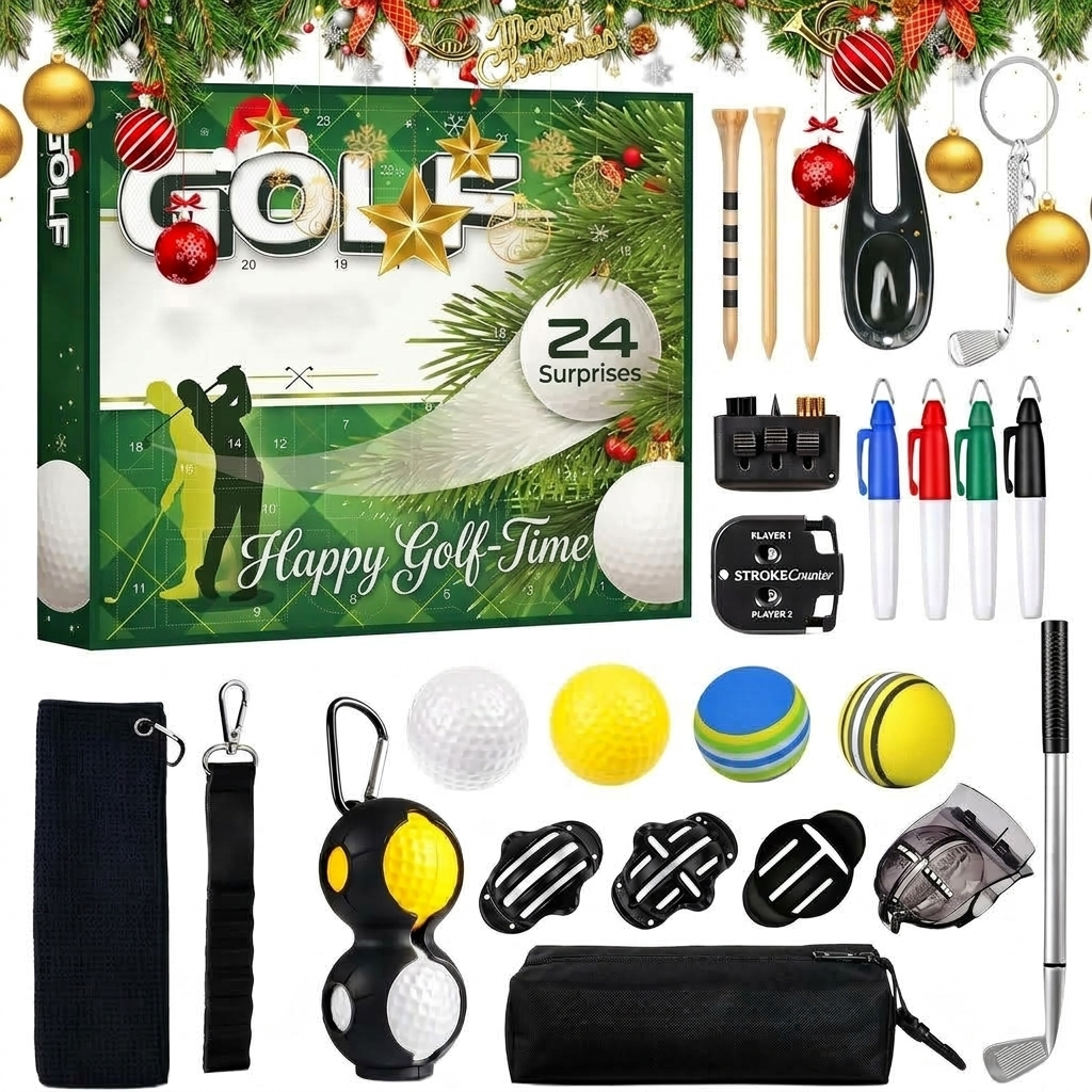 Golfora - Golf Advent Calendar with 24-Piece Golf Accessories Set