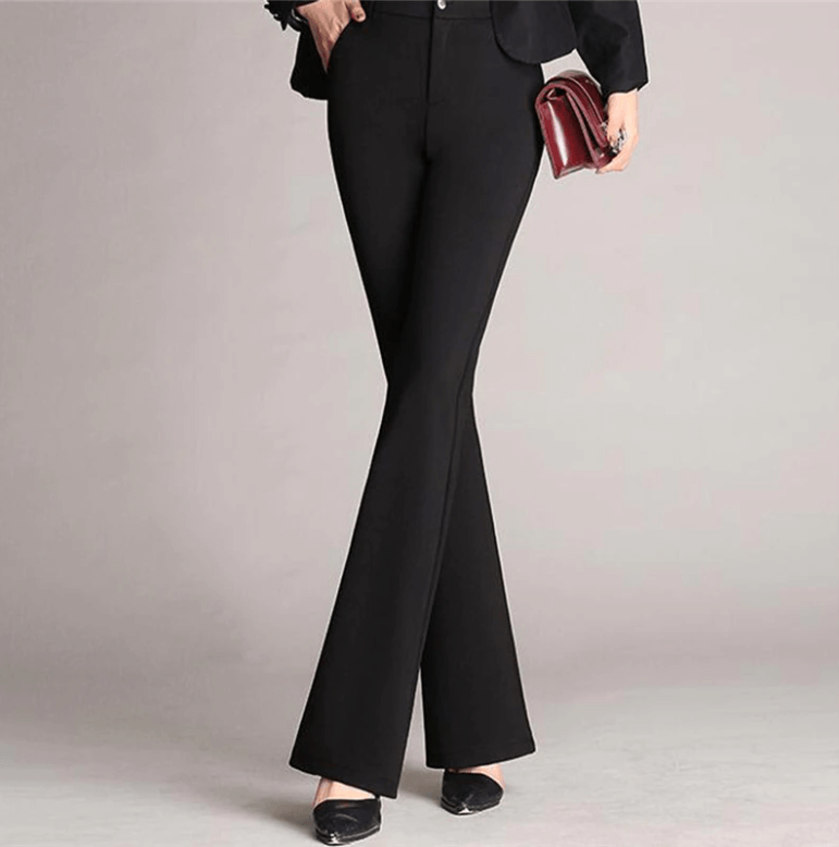 Mila – Pantalon évasé taille haute avec poches latérales