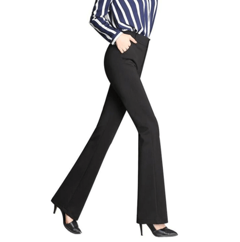 Mila – Pantalon évasé taille haute avec poches latérales