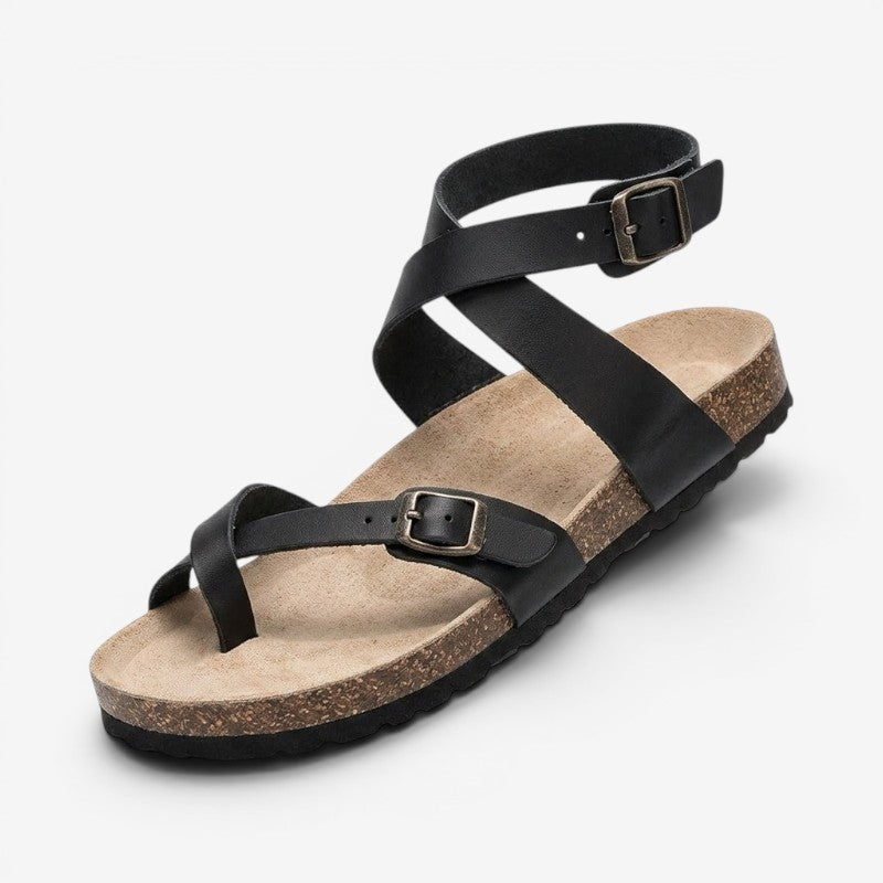 Women's Flat Sandals With Adjustable Buckle Strap