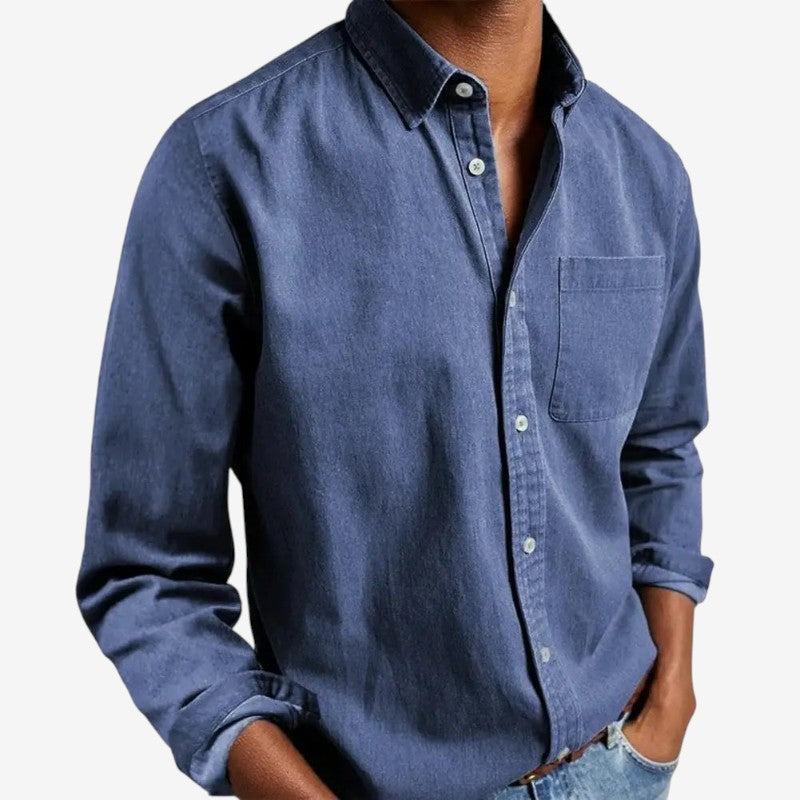 Jonathan – Chemise à Manches Longues avec Fermeture à Boutons et Poche Poitrine