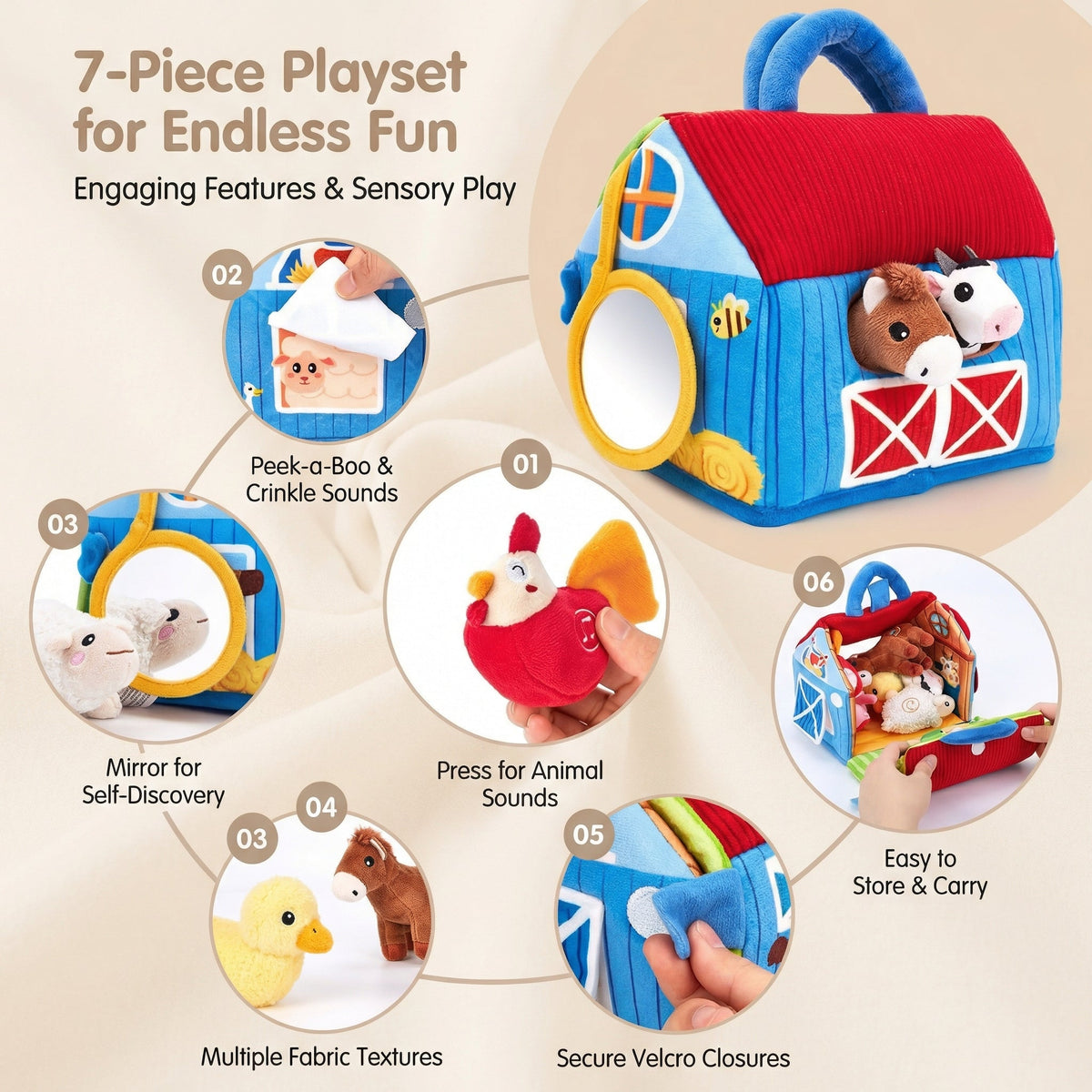 Farmplush - Interactive Plush Farm Animal Set With Sound Features