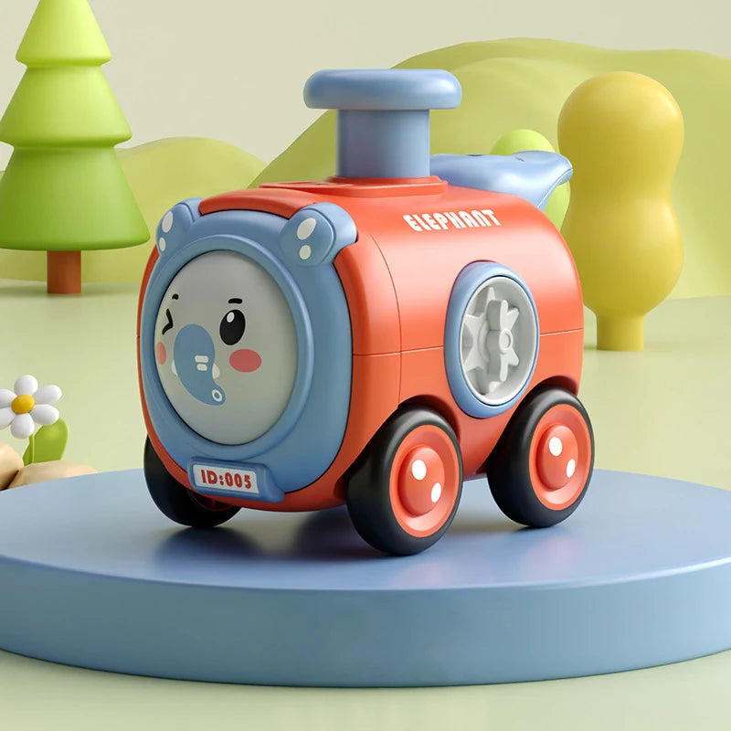 TrackMates – Animal-themed toy train with face-changing feature and whistle extension