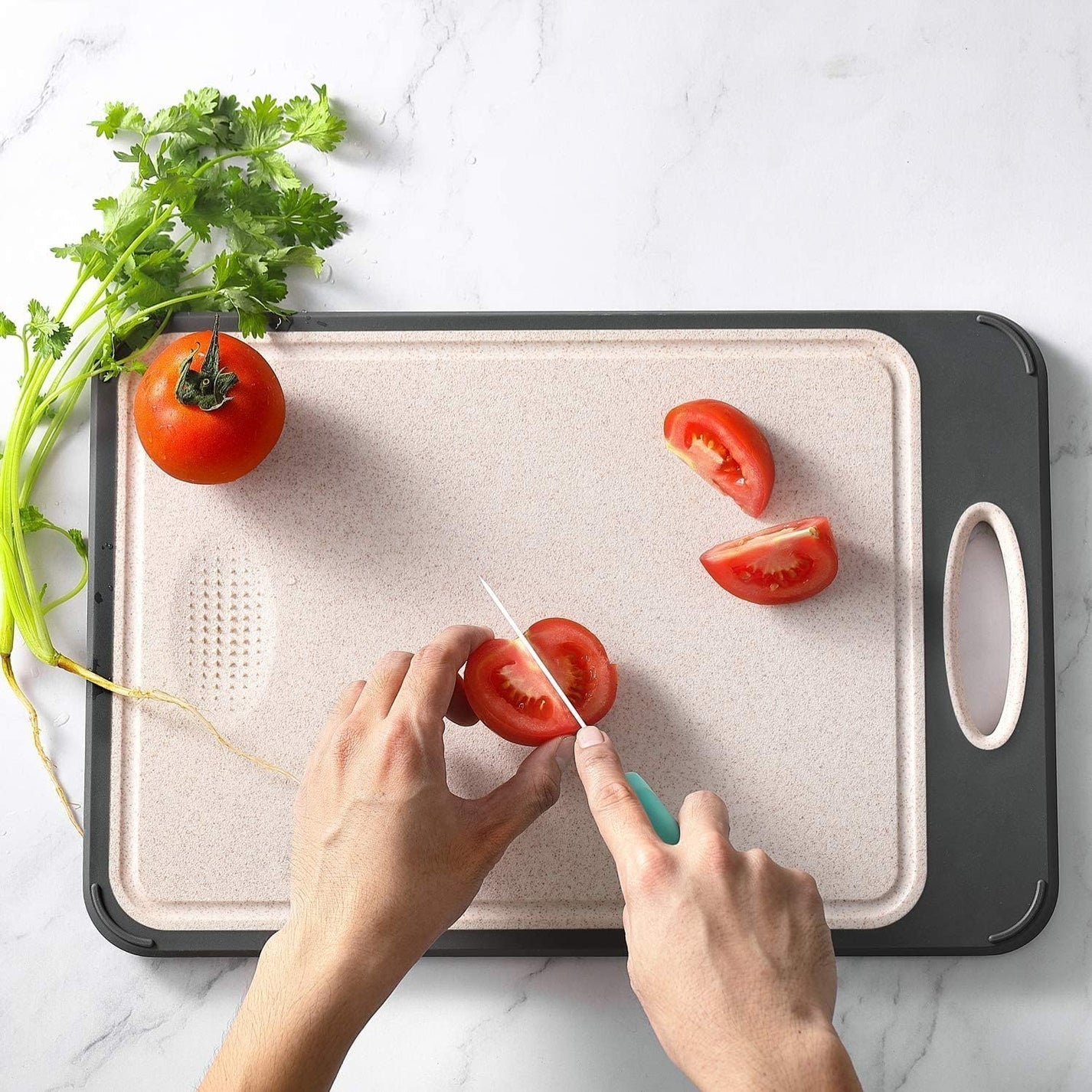 PureGuard - Planche à découper en acier pour légumes