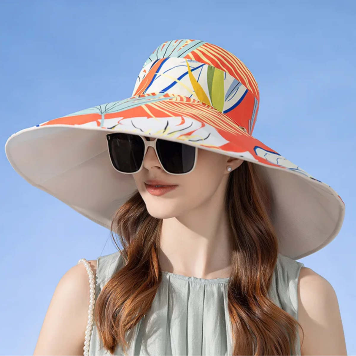 Sarah – Chapeau de soleil léger avec large bord et design réversible