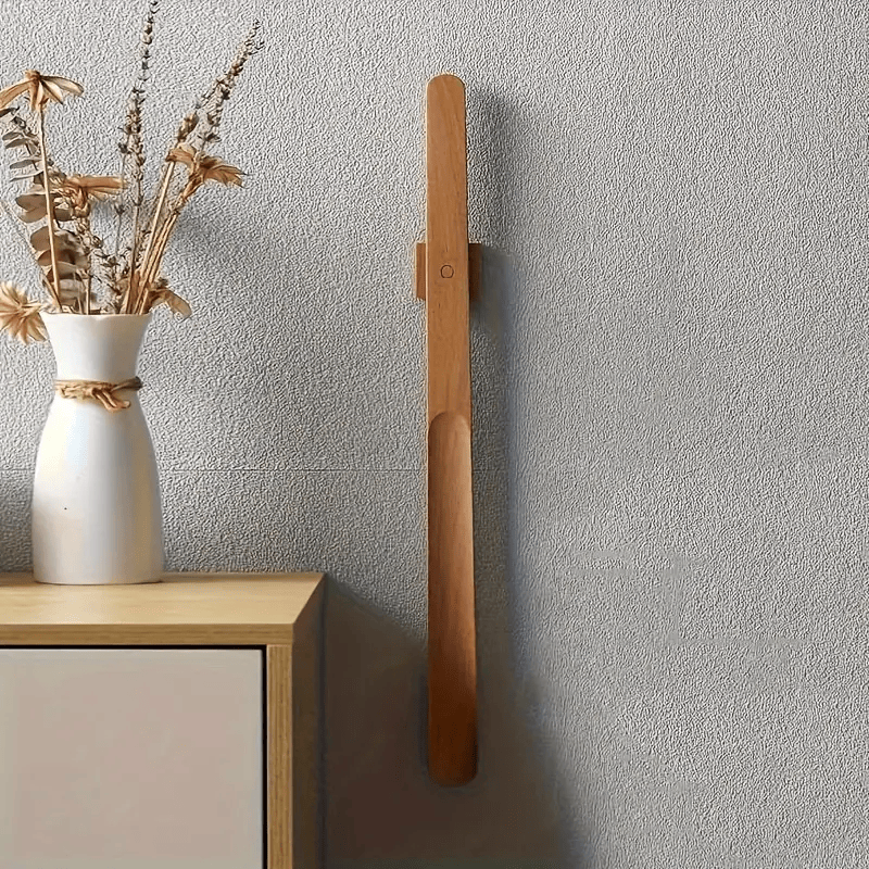 ShoeGlide - Calzascarpe lungo in legno con gancio curvo e inserto magnetico