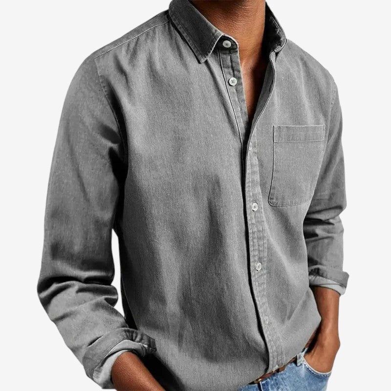 Jonathan – Chemise à Manches Longues avec Fermeture à Boutons et Poche Poitrine