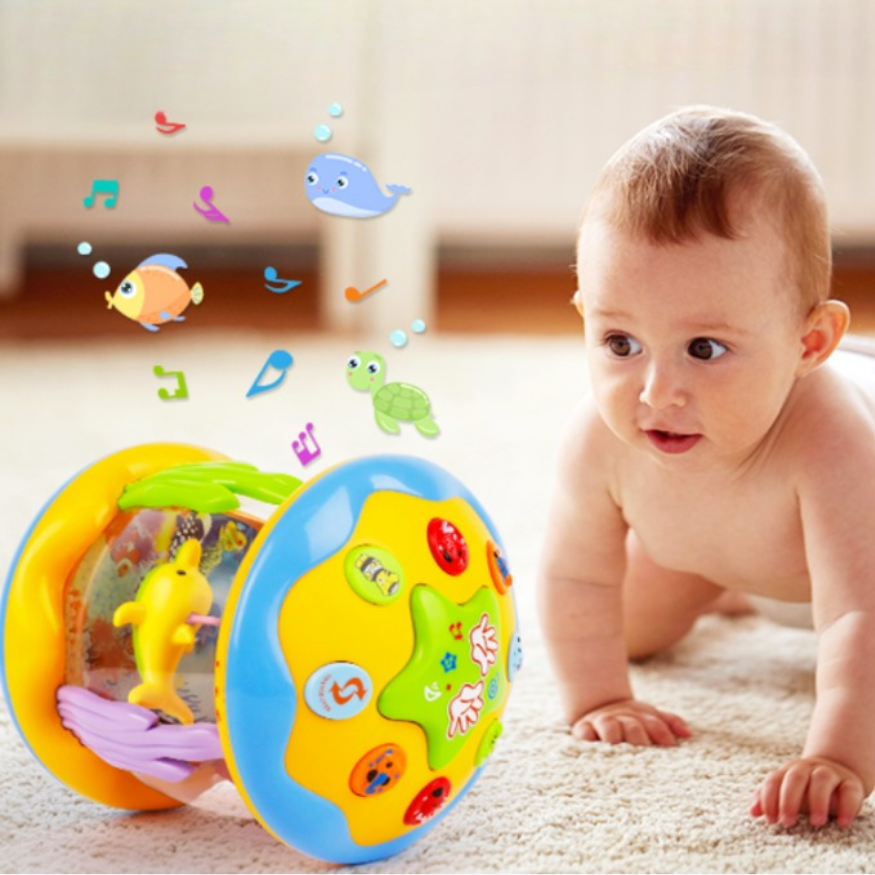 TummyGlow - Jouet tournant pour bébé avec projecteur dôme thème océan et boutons de contrôle tactile