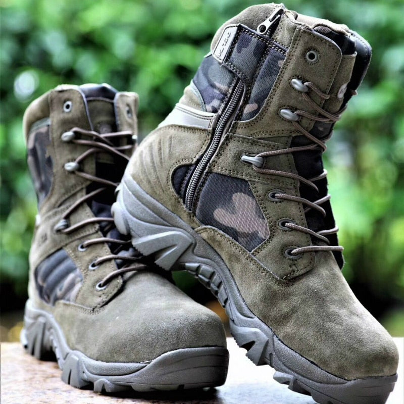 Lukas - Non-slip combat boots with quick side zipper
