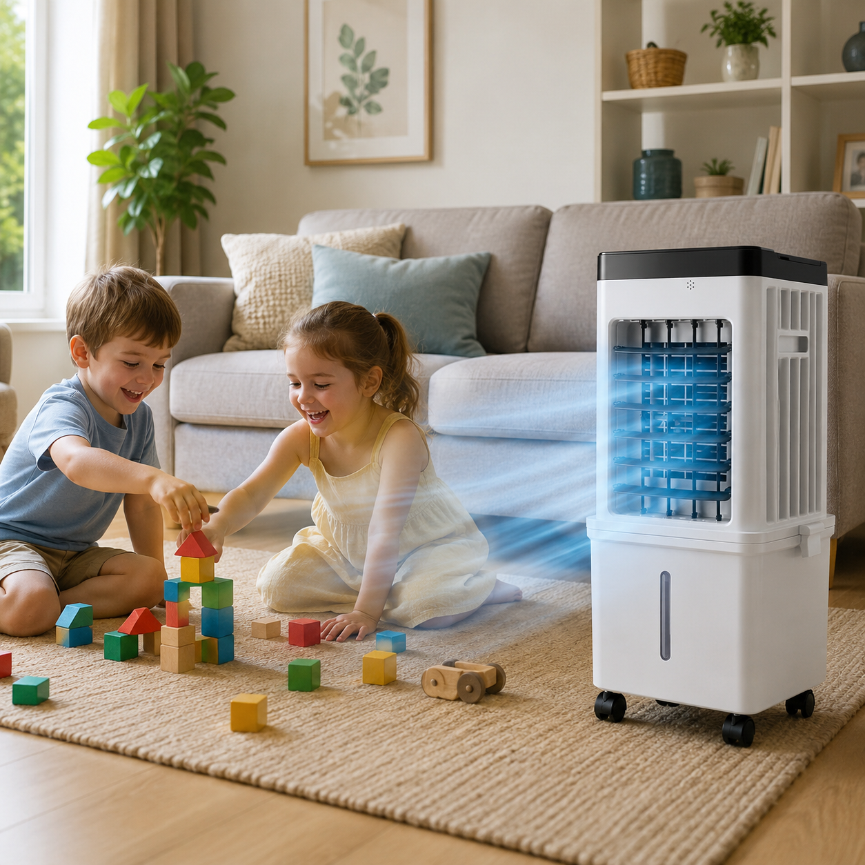 Prenosný chladiaci ventilátor s nastaviteľnou rýchlosťou