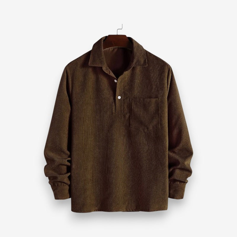 William – Pull à manches longues avec col boutonné et poches