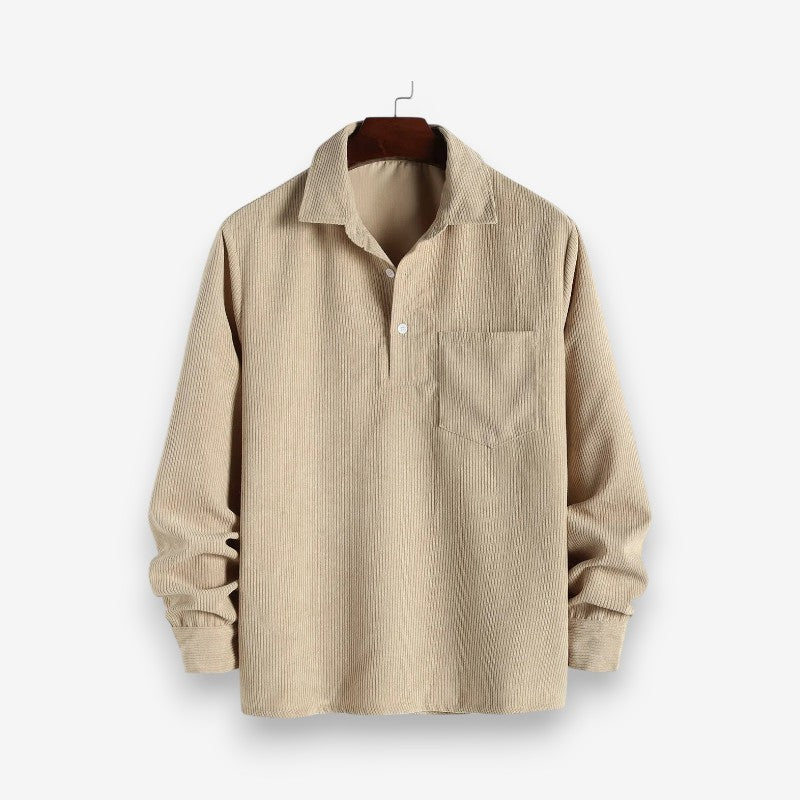 William – Pull à manches longues avec col boutonné et poches