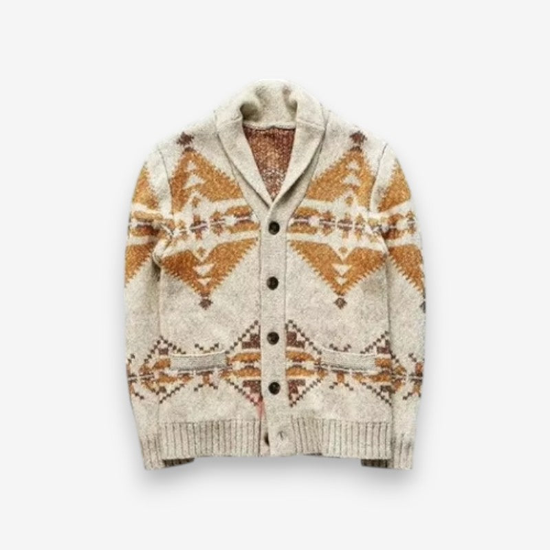 Harry – Cardigan imprimat cu mânecă lungă și nasturi