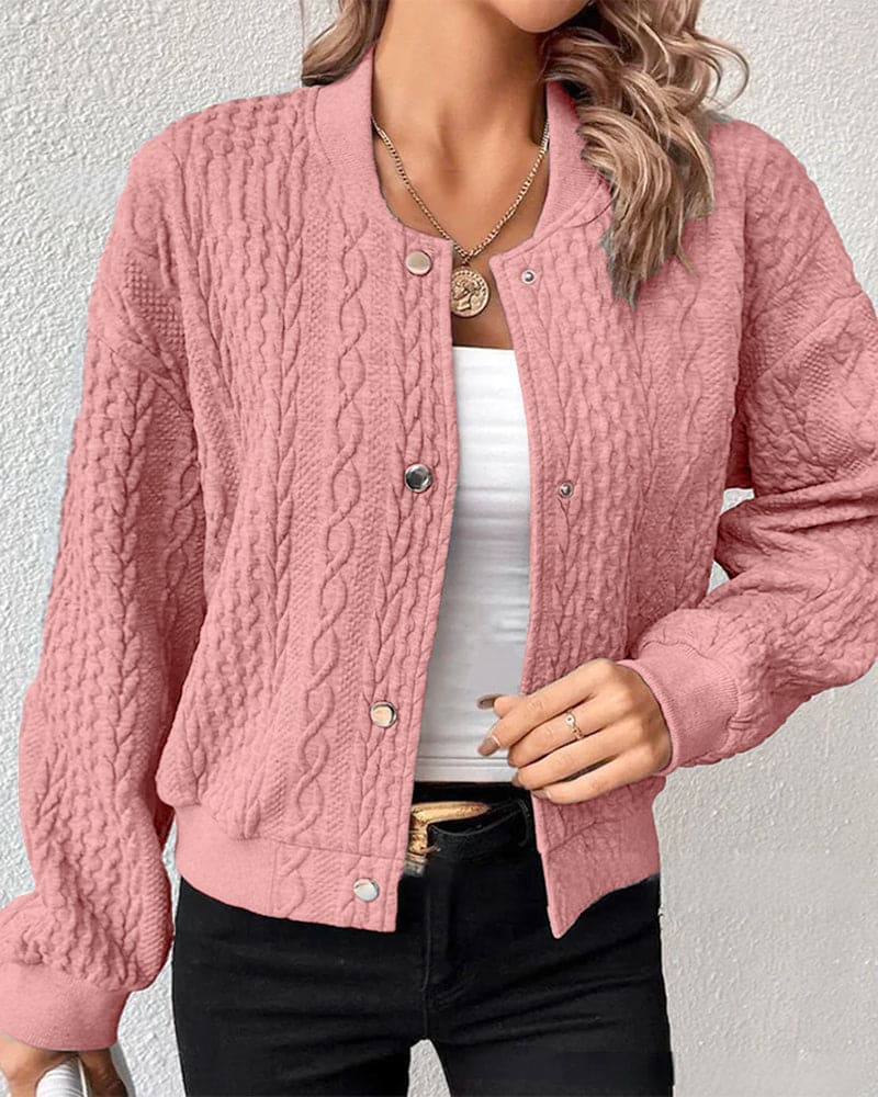 Emilie - Ležérní svetr s dlouhými rukávy a knoflíky