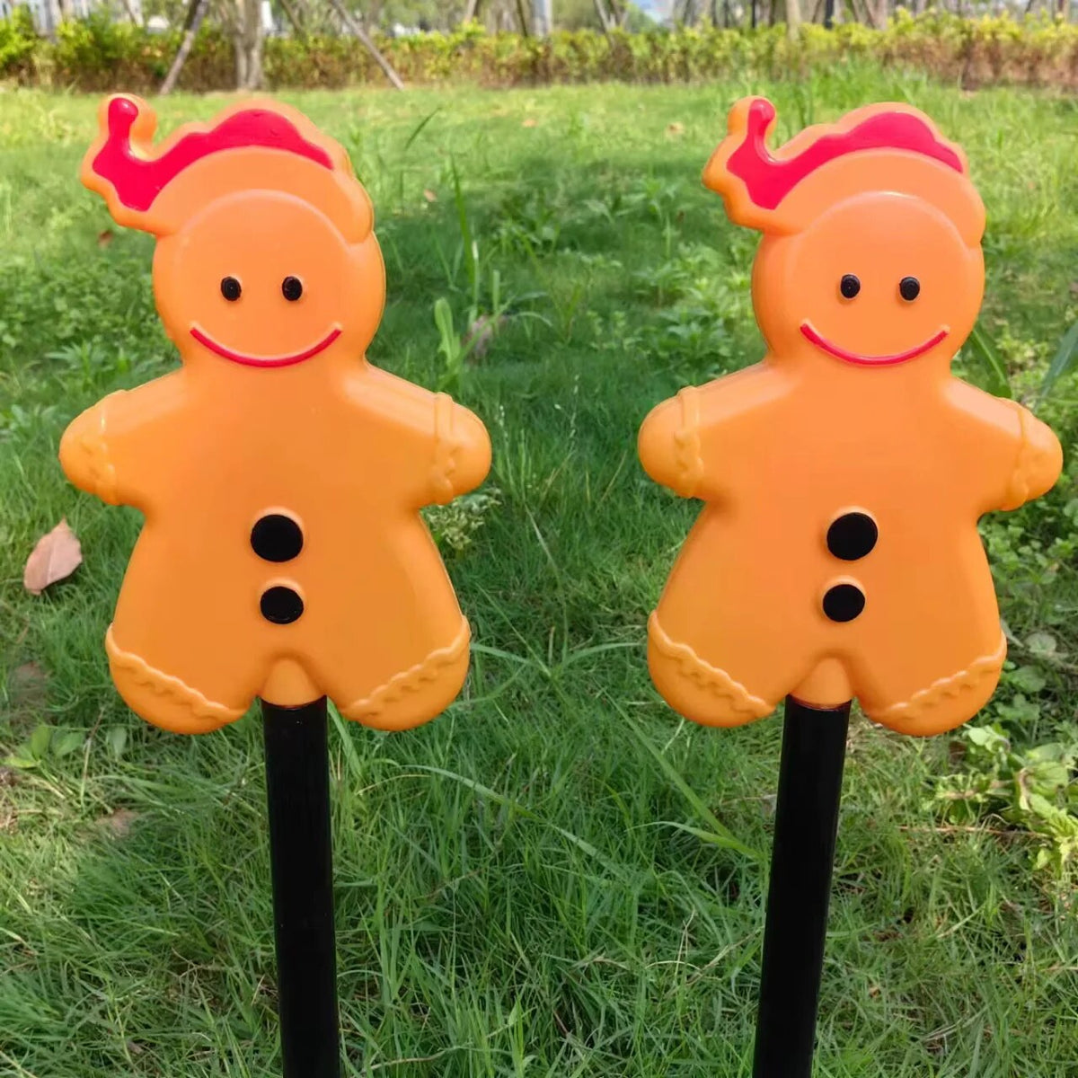 GingerGlow - Luces LED de jardín con diseño de pan de jengibre