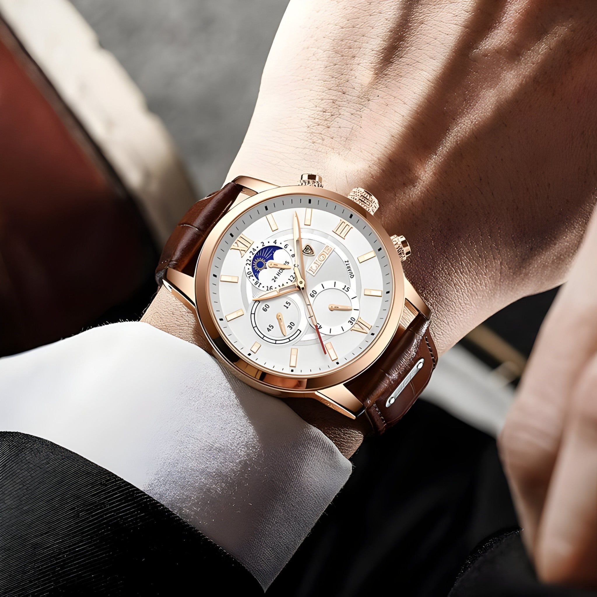 Eiden - Montre raffinée au design moderne et fin avec fonctions pratiques pour un usage quotidien
