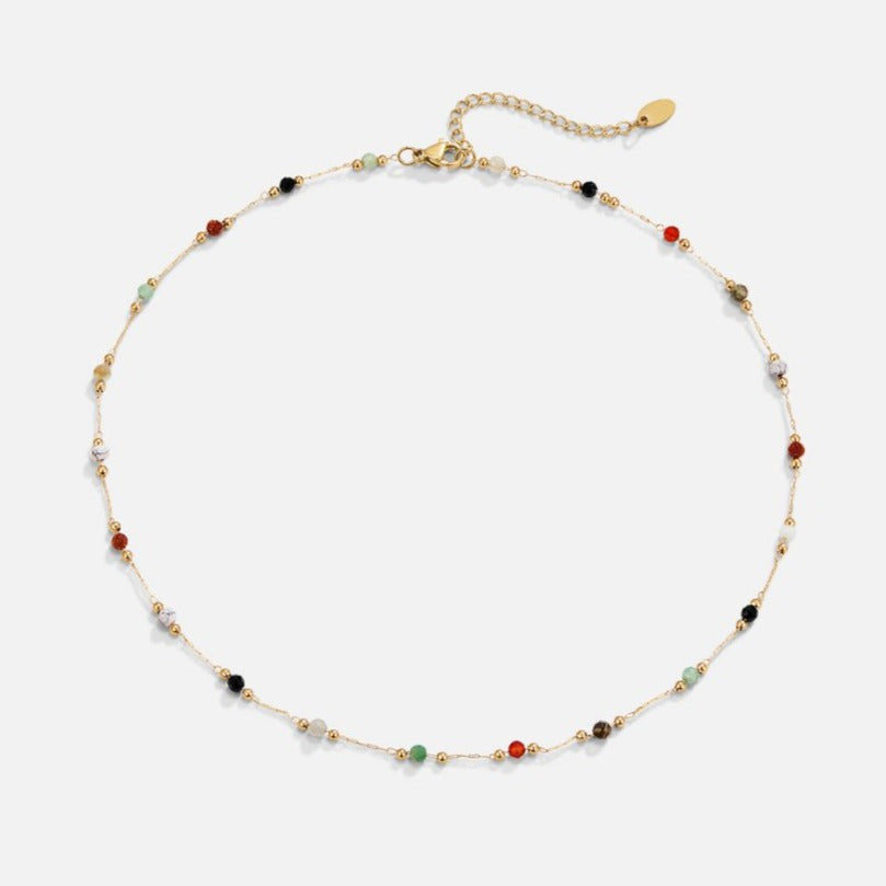 Sierra – Elegant beaded necklace with layered colorful strand accents