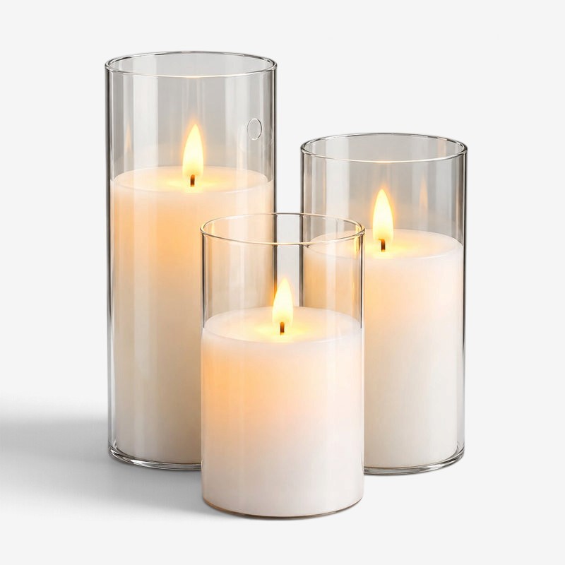 WaxGlow - Conjunto de 3 velas LED com controlo remoto