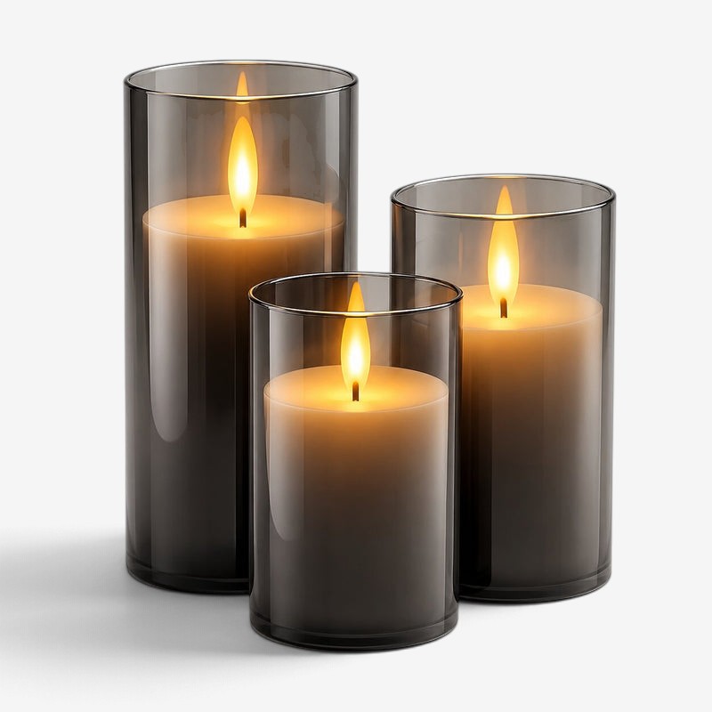WaxGlow - Conjunto de 3 velas LED com controlo remoto