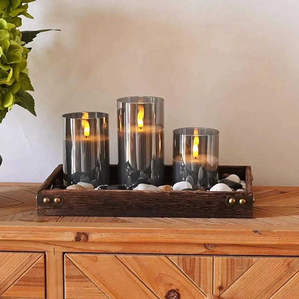 WaxGlow - Conjunto de 3 velas LED com controlo remoto
