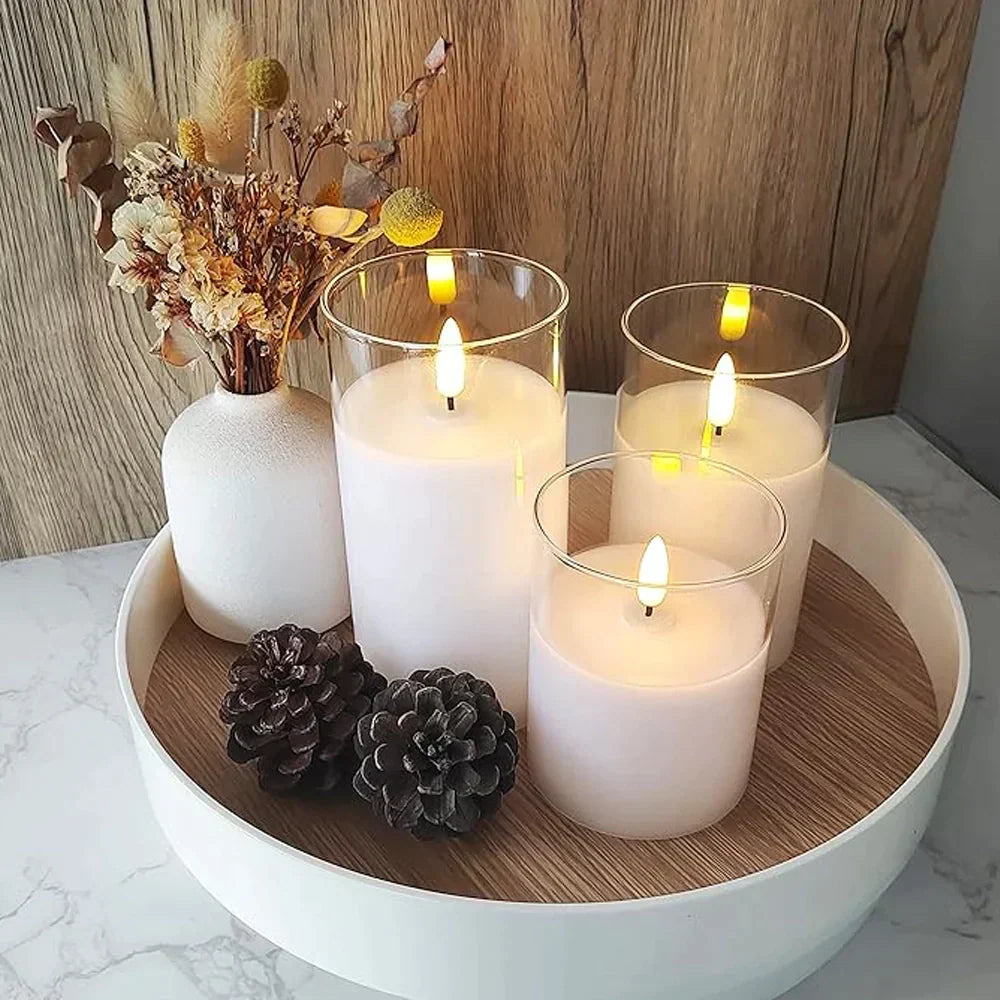 WaxGlow - Conjunto de 3 velas LED com controlo remoto