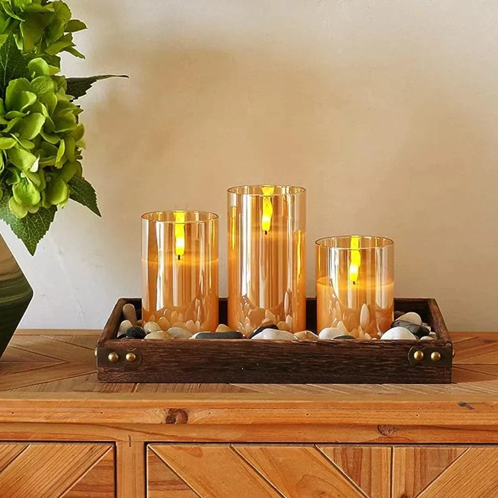 WaxGlow - Conjunto de 3 velas LED com controlo remoto
