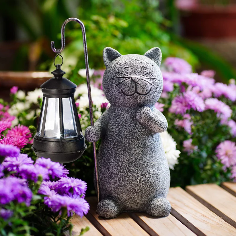 EnchantedKitty - Fantazyjna figurka ogrodowa o odpornej na warunki atmosferyczne konstrukcji