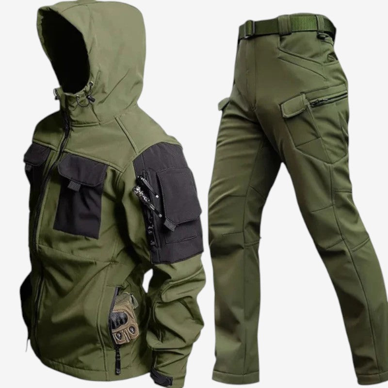 Brandon – Two-piece tactical set with hooded jacket and wide-leg trousers