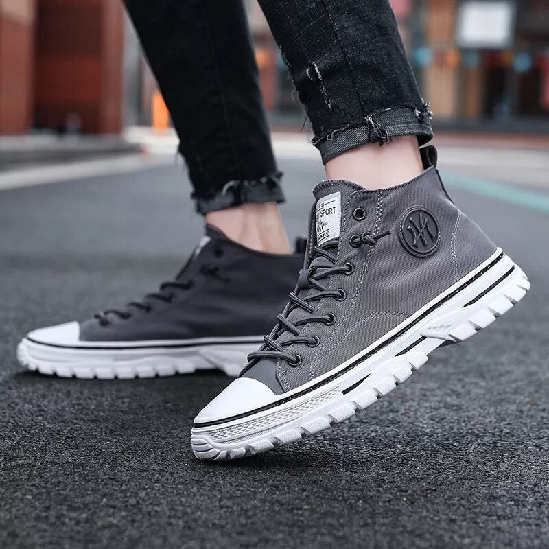 Max - Baskets montantes élégantes avec surpiqûres contrastées pour un look sportif